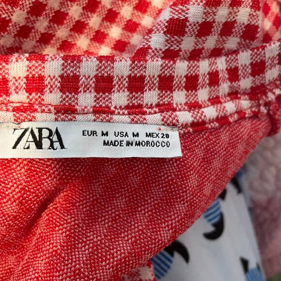 Zara red and white checked dress - Picture 3 of 5